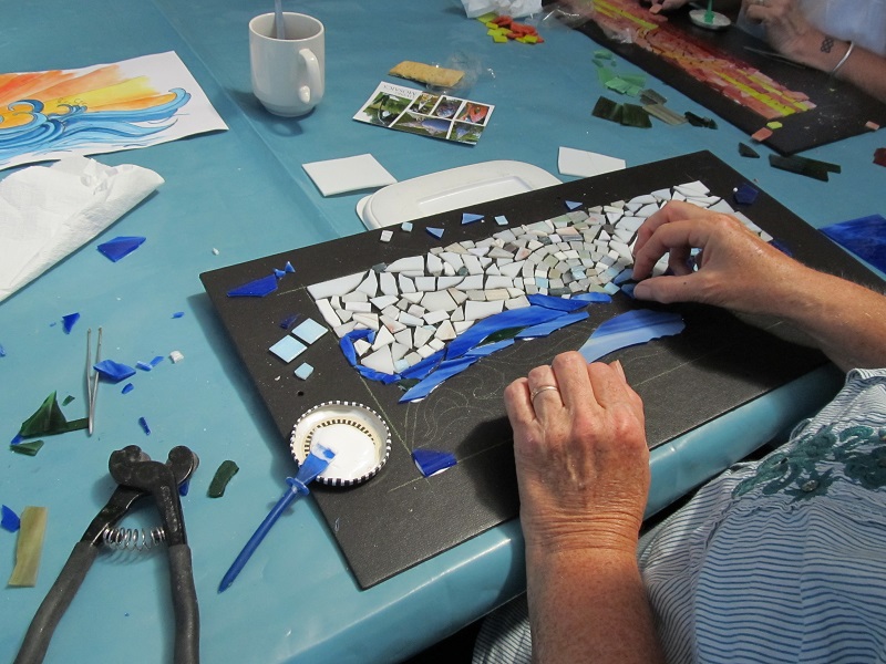 A Living Mosaics student at work